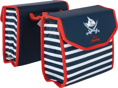 Immagine prodotto di Bike Fashion 865088 Doppelpacktasche Capt`n Sharky B230xH200xT80mm, weiß/blau/rot