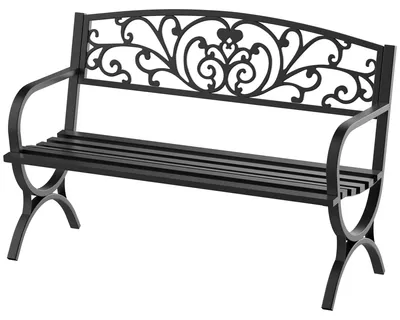 Produktbild von Gartenbank aus Metall/Gusseisen, 127 ¡Á 60 ¡Á 85 cm, Schwarz