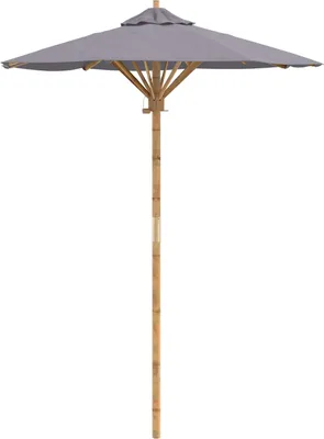 Image de Parasol de jardin Gris foncé Ø 150 x 210 cm Bambou