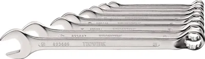 Obrázek produktu pro Sada klíčů pro svorky (kroužkové klíče) 12 kusů, rozměry 6-22 mm, typ B, ocel CV, značka TECWERK