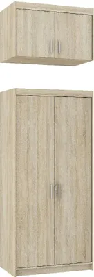 Produktbild von Kleiderschrank ELENA 2D Drehtürenschrank 90x245x53cm Schlafzimmer mit 2 Türen Garderobe + Schrankaufsatz Sonoma