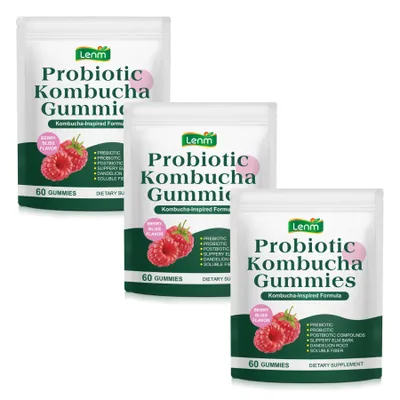 Produktbild von Probiotika Kombucha Komplex Darmbakterien Gummies für Darmgesundheit Darmflora, 3x 60 Gummies