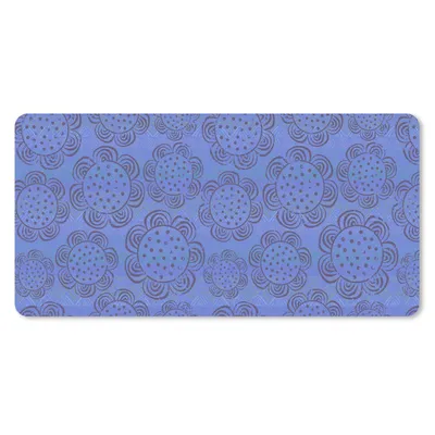 Produktbild von MuchoWow® Mauspad Mousepad Blumen - Muster - Blau 60x30 cm - Mousepads - Maus Mat - Pad - Mausunterlage - Nachhaltig