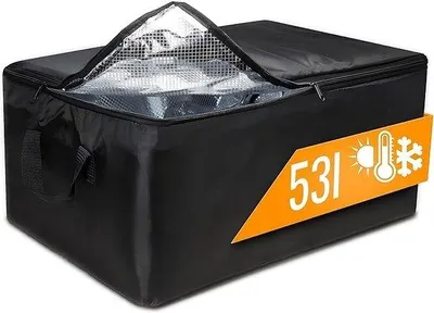 Produktbild von Famanu Kühltasche Große Isoliertasche - Schwarz, 60 cm x 40 cm x 25 cm