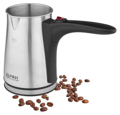 Produktbild von TZS First Austria Türkischer Kaffeekocher, 350ml, 800W, Espressokocher, Mokkakocher, Edelstahl, Elektrisch Kaffeekocher, türkische Kaffeemaschine