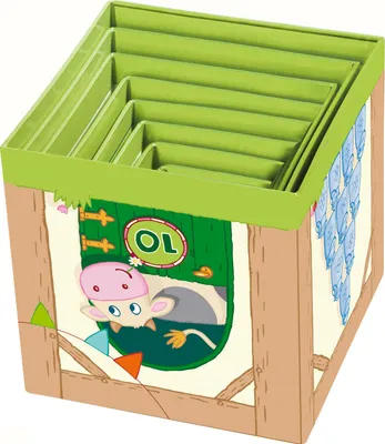 Immagine prodotto di Haba 5879 - Cubo impilabile In campagna, divertente gioco di impilamento per bambini da 1 anno, cubo impilabile in robusto cartone, senza BPA, torre con simpatici motivi di fattoria