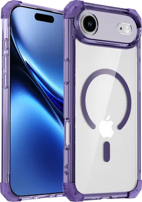 Immagine prodotto di Custodia magnetica per iPhone Air compatibile con MagSafe, resistente agli urti, protezione militare, custodia trasparente, viola