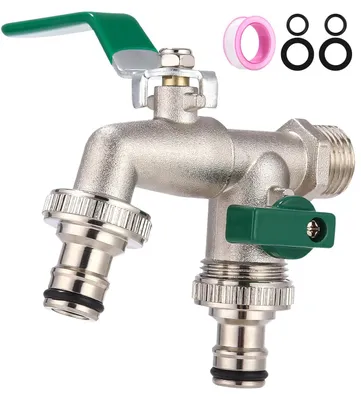 Doppel-Außenwasserhahn 3/4 Zoll, frostbeständig, Messing