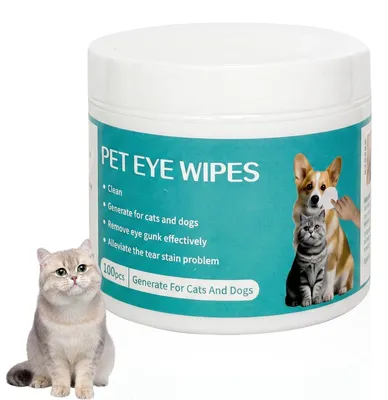 Augenreinigungstücher für Hunde & Katzen, 100 Stück, sanft