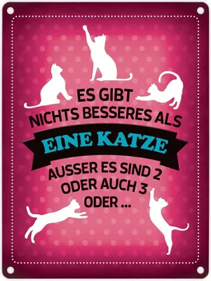 Produktbild von Es gibt nichts besseres als eine Katze Metallschild in pink Katzen Liebe Kater