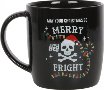 Produktbild von ";Merry and Fright"; Keramikbecher für Weihnachten