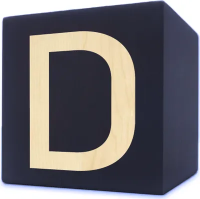 Obrázek produktu pro Holzbuchstabe Würfel, 5 x 5 cm, schwarz, Buchstabe D