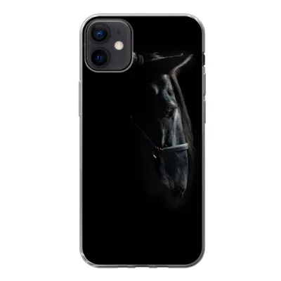 Obrázok produktu pre Kryt mobilného telefónu pre Apple iPhone 12 Mini Kôň - svetlý - čierny Silikónové mäkké puzdro