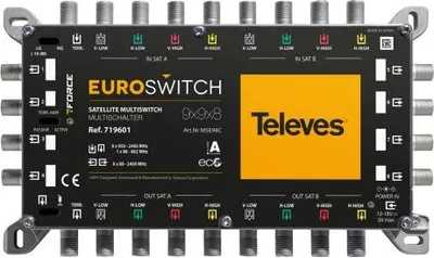 Obrázek produktu pro TELEVES Multipřepínač 17 v 8 Euroswitch kaskádovatelný MSE98C