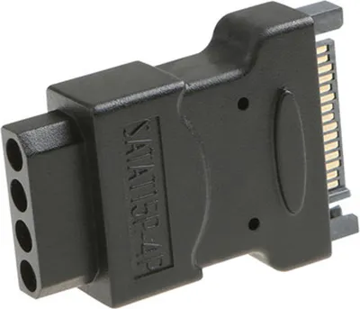 Produktbild von Q10 15pin SATA zu 4pin Molex Adapter Netzadapter - 15pin Stecker auf 4pin Buchse