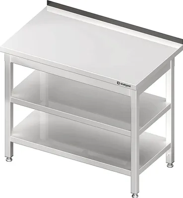 Produktbild von Arbeitstisch mit Grund- und Zwischenboden, 1100x700x850 mm, mit Aufkantung, verschweißt