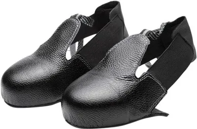 Immagine prodotto di 2 paia di scarpe protettive in pelle elasticizzata, coperture metalliche per scarpe, copriscarpe, puntali in acciaio, scarpe da uomo e da donna, sacchetti protettivi da uomo e da donna