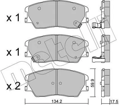 Produktbild von METELLI Bremsbeläge Satz Vorne Bremsklötze für KIA Soul III (SK3) 22-1305-0