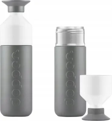 Zdjęcie produktu dla Butelka termiczna Dopper Glacier Grey 580 ml z kubkiem