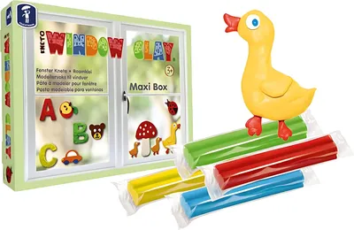 Produktbild von Window Clay Maxi-Box 600g Dose - Fensterknete Werkzeug,Alphabet, 0-9