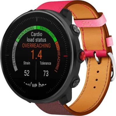 Produktbild von Strap-it Polar Vantage M Lederarmband (Pink/Rotbraun)