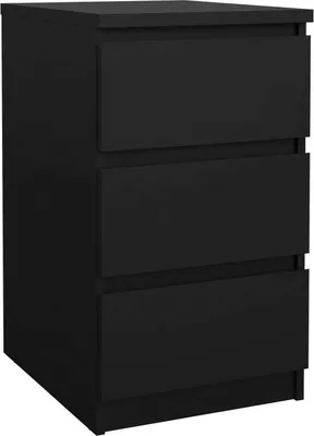 Image de Accudino - Commode, 40x50x70h cm Noir, 3 tiroirs