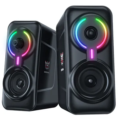 Produktbild von MODFU 2.0 PC-Lautsprecher Party-Soundsystem (Bluetooth, 3,5 mm AUX Klinke, 10 W, Boxen mit USB-Stromversorgung, RGB LED Licht Speaker Set)