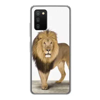 Produktbild von MuchoWow® Handyhülle Schutzhülle Hülle für Samsung Galaxy A03s Jungen - Löwe - Tiere - Kinder - Mädchen Silikon Softcase Handy Hülle - Schutz