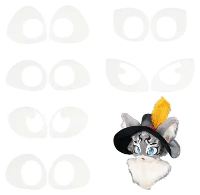 Acryl-Fursuit-Augen, 6 Paar, 6 Stile, Weiß, DIY-Cosplay