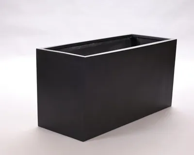 Produktbild von Elegant Einrichten | Pflanzkübel | Fiberglas | rechteckig | 60x25x30cm | schwarz-matt
