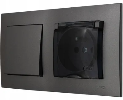 Produktbild von Ospel Szafir Schalter und Steckdose Set Grau Matt