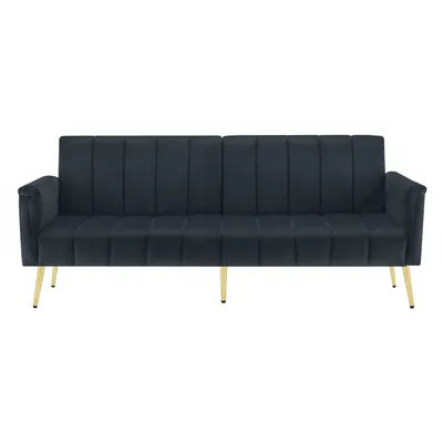 Produktbild von Schlafsofa mit Bettfunktion, 2-Sitzer mit verstellbaren Armlehnen und Rückenlehnen, Polstersofa, Samtbezug