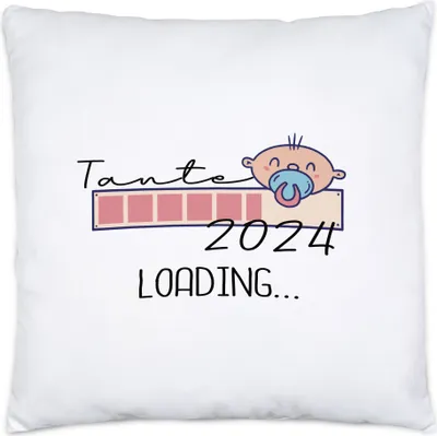Produktbild von Tante Loading 2024 Kissen inkl. Füllung für werdende Tanten zur Geburt Nichte Neffe Babynews Ich werde Tante Geschenk