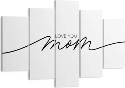 Produktbild von Bild auf Leinwand - Leinwandbild - 5 Teile - Ich liebe dich Mama - 150x100cm - Wand Bild - Wanddeko - Wandbilder - Leinwanddruck - Bilder - Wanddekoration - Leinwand bilder - Wandbild - EA150x100-4794
