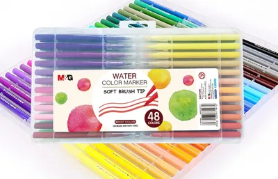 Produktbild von Wasserpinsel Stift 1-4 mm 48 Farben M&G