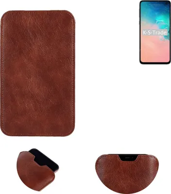 Produktbild von K-S-Trade Schutzhülle Handyhülle kompatibel mit Samsung Galaxy S10e Exynos Handytasche Kunstleder Sleeve in braun