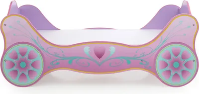 Produktbild von Kinderbett Prinzessin Kutsche Lila Glanz 90x200 Matratze Lattenrost