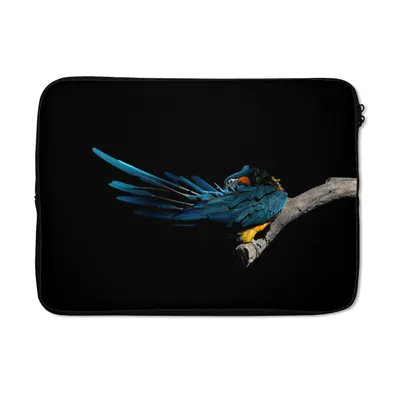 Produktbild von MuchoWow® Laptop Hülle 14 ZollVogel - Federn - Zweig - Schwarz Laptoptasche - Laptoptasche - Stoßsicher - Schutzhaube