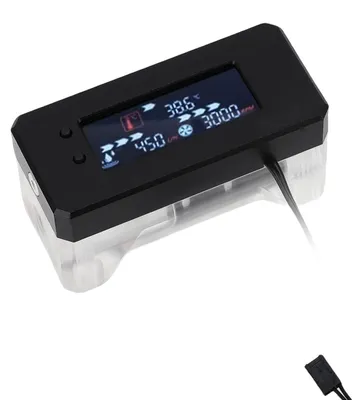 Obrázok produktu pre Digitálny merač prietoku s monitorovaním teploty pre PC chladiace systémy (12 až 24 V)