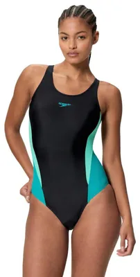 Produktbild von Speedo Colorblock 2.0 Badeanzug Damen chlorbeständig, Farbe:Schwarz, Größe:46