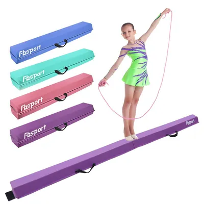 Imagen del producto de Barra de equilibrio de cuero sintético (PU), 180 cm, plegable, con asas de transporte, para niños y adultos