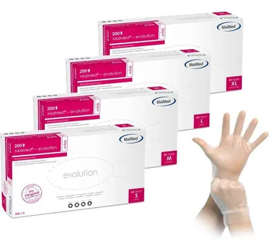 Produktbild von MaiMed-evolution white Gr. L, unsteril, puderfrei Latexfreier Einmalhandschuh, 200 St./Box | Box (200 Stück)