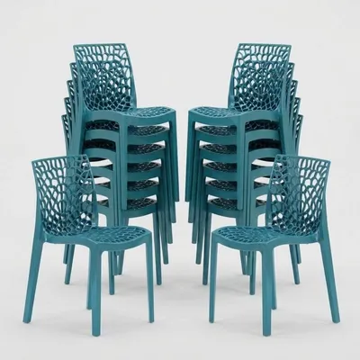 Produktbild von 22er Set Gruvyer Grand Soleil Stapelbare Stühle für Bars und Restaurants - Blau 3