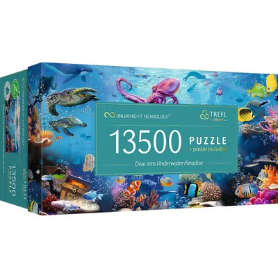 Produktbild von TREFL Puzzle Unterwasserparadies, 13500 Teile, UFT-Technologie, 198,6 x 137,6 cm, ab 12 Jahren, unregelmäßige Teile, biologisch abbaubare Verpackung