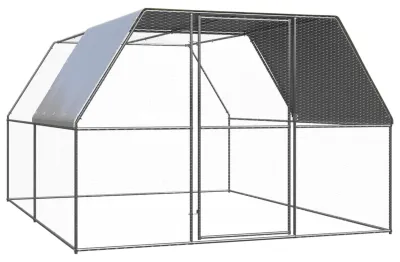 Image de Voliaire pour poules - Dimensions : 3 x 4 x 2 mètres - Acier galvanisé - Abri étanche
