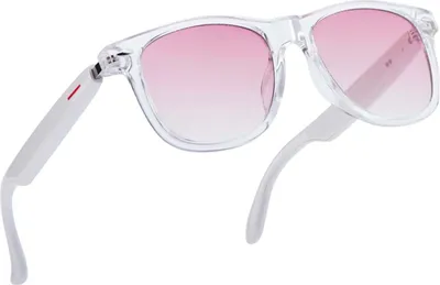 Image de Avizar, lunettes connectées Dione avec verres teintés UV-A/B, blanc / rose