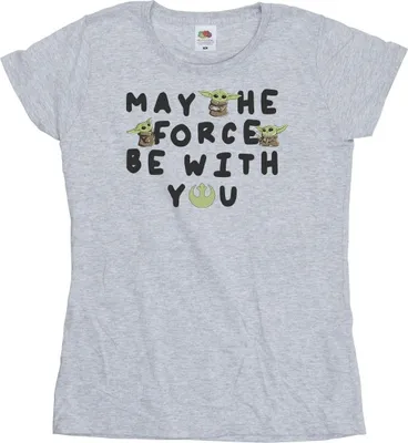 Produktbild von Star Wars - "The Mandalorian May The Force Be With You" T-Shirt für Damen BI43482 (L) (Grau)