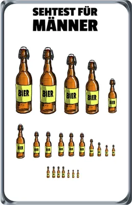 Produktbild von vianmo Holzschild 18x12 cm Alkohol Sehtest für Männer Bierflaschen