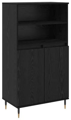 Image de Haut Armoire Noir 60 x 36 x 110 cm Bois d'ingénierie