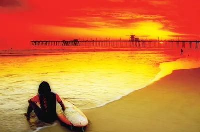 Produktbild von Poster - Landschaften - Surfing - Sunset